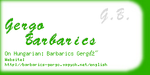 gergo barbarics business card